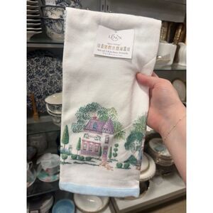 Lenox Spice Village Three Piece Kitchen Towel NWT White Spice Village